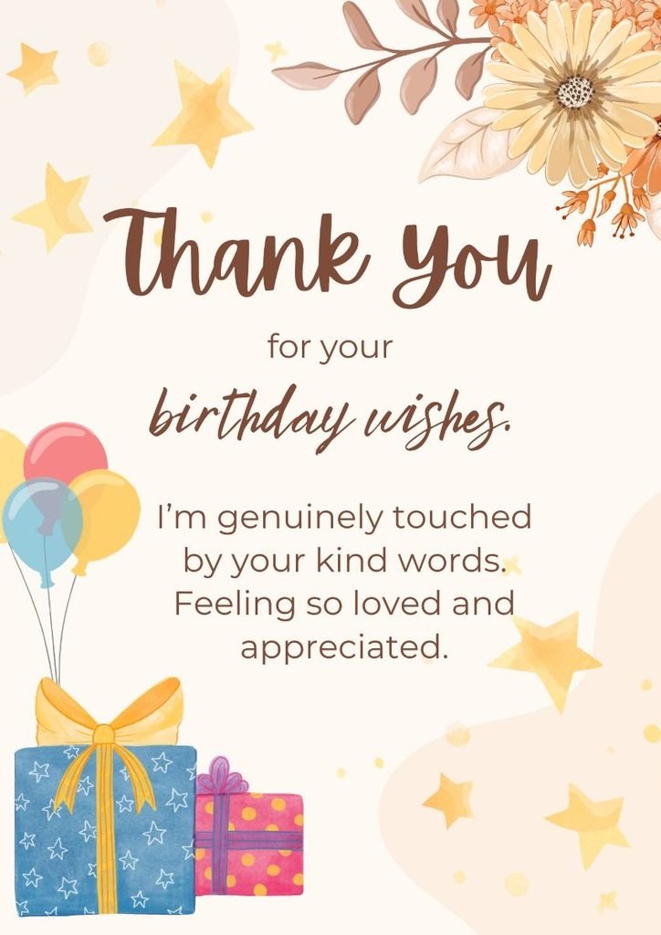 Short and Simple Thank You Messages for Birthday Wishes