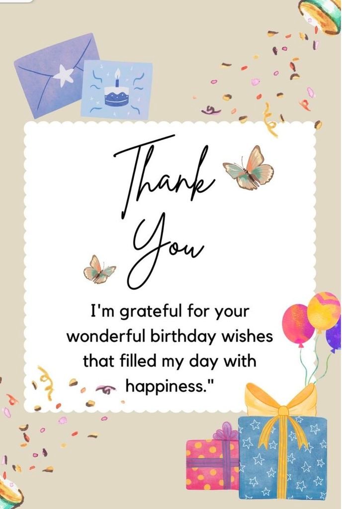 Short Thank-You Quotes for Birthday Wishes